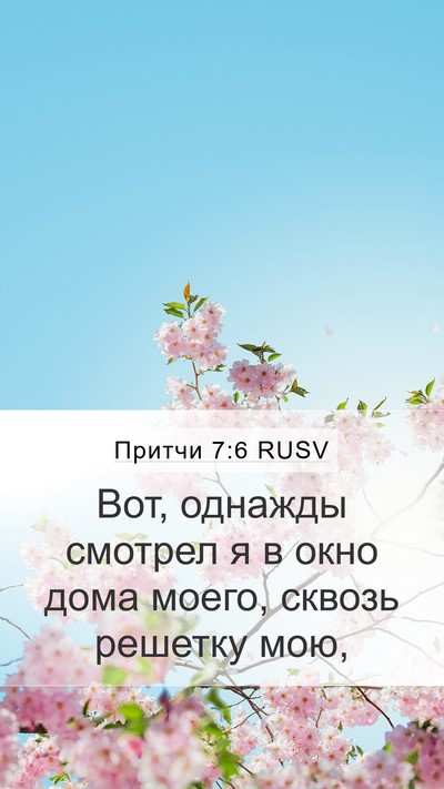 Притчи 7:6 RUSV Bible Verse Image