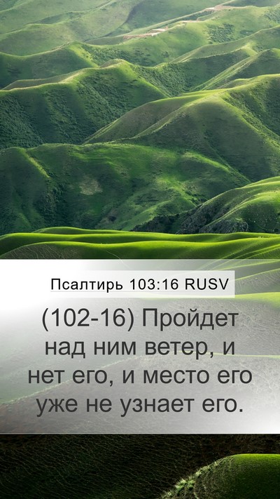 Псалтирь 103:16 RUSV Mobile Phone Wallpaper - (102-16) Пройдет над ним ветер, - Mobile Bible Verse Wallpaper