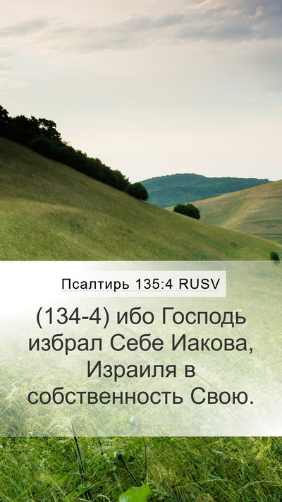 Псалтирь 135:4 RUSV Mobile Phone Wallpaper - (134-4) ибо Господь избрал - Mobile Bible Verse Wallpaper