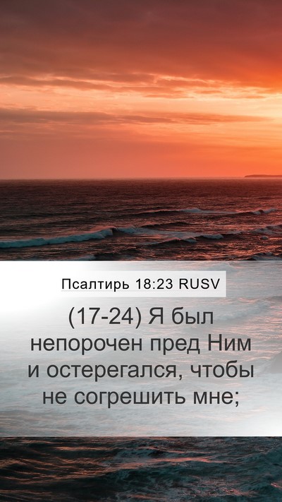 Псалтирь 18:23 RUSV Mobile Phone Wallpaper - (17-24) Я был непорочен пред - Mobile Bible Verse Wallpaper