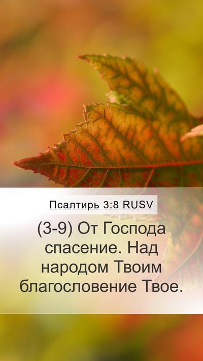 Псалтирь 3:8 RUSV Mobile Phone Wallpaper - (3-9) От Господа спасение. - Mobile Bible Verse Wallpaper