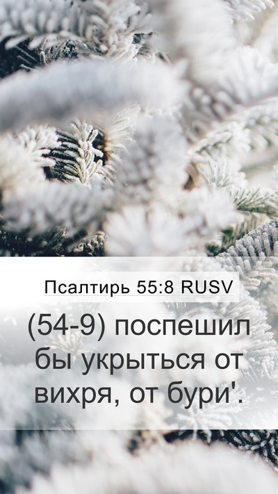 Псалтирь 55:8 RUSV Mobile Phone Wallpaper - (54-9) поспешил бы укрыться - Mobile Bible Verse Wallpaper