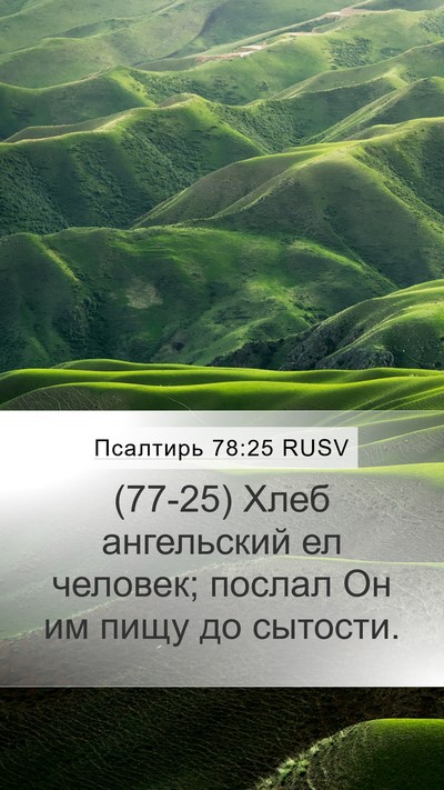 Псалтирь 78:25 RUSV Mobile Phone Wallpaper - (77-25) Хлеб ангельский ел - Mobile Bible Verse Wallpaper