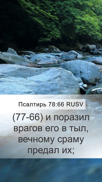 Псалтирь 78:66 RUSV Mobile Phone Wallpaper - (77-66) и поразил врагов его в - Mobile Bible Verse Wallpaper