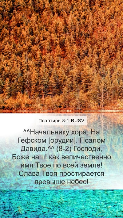Псалтирь 8:1 RUSV Mobile Phone Wallpaper - ^^Начальнику хора. На - Mobile Bible Verse Wallpaper