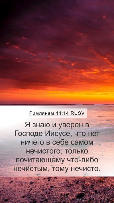 Римлянам 14:14 RUSV Bible Verse Image
