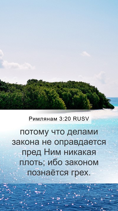Римлянам 3:20 RUSV Bible Verse Image
