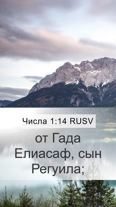 Числа 1:14 RUSV Mobile Phone Wallpaper - от Гада Елиасаф, сын - Mobile Bible Verse Wallpaper
