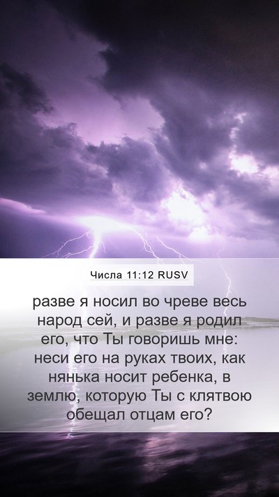 Числа 11:12 RUSV Mobile Phone Wallpaper - разве я носил во чреве весь - Mobile Bible Verse Wallpaper