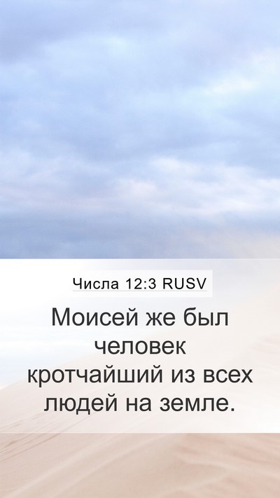 Числа 12:3 RUSV Mobile Phone Wallpaper - Моисей же был человек - Mobile Bible Verse Wallpaper