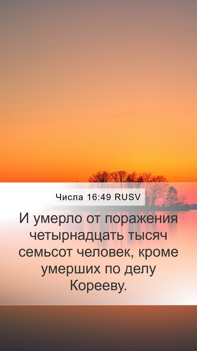 Числа 16:49 RUSV Bible Verse Image