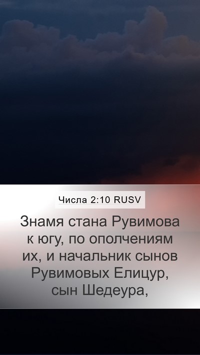 Числа 2:10 RUSV Bible Verse Image