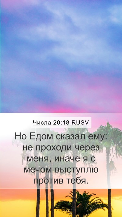 Числа 20:18 RUSV Bible Verse Image