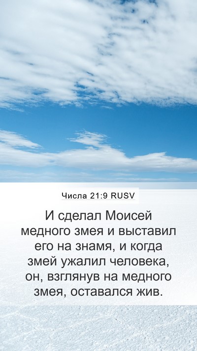 Числа 21:9 RUSV Mobile Phone Wallpaper - И сделал Моисей медного - Mobile Bible Verse Wallpaper