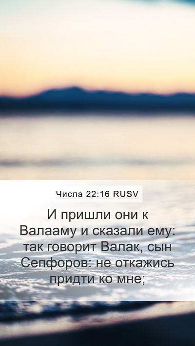 Числа 22:16 RUSV Mobile Phone Wallpaper - И пришли они к Валааму и - Mobile Bible Verse Wallpaper