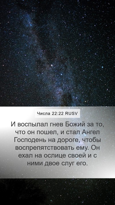 Числа 22:22 RUSV Bible Verse Image