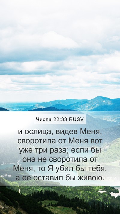 Числа 22:33 RUSV Mobile Phone Wallpaper - и ослица, видев Меня, - Mobile Bible Verse Wallpaper