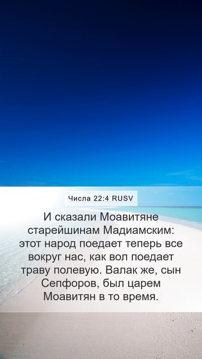 Числа 22:4 RUSV Mobile Phone Wallpaper - И сказали Моавитяне - Mobile Bible Verse Wallpaper