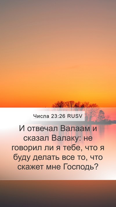 Числа 23:26 RUSV Mobile Phone Wallpaper - И отвечал Валаам и сказал - Mobile Bible Verse Wallpaper