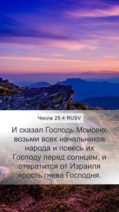 Числа 25:4 RUSV Bible Verse Image
