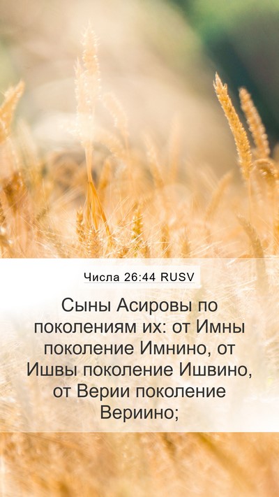 Числа 26:44 RUSV Bible Verse Image