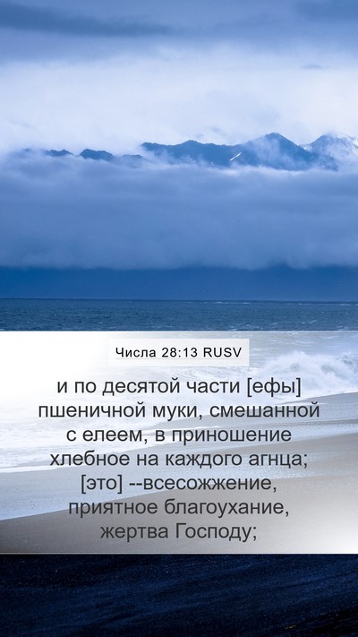Числа 28:13 RUSV Mobile Phone Wallpaper - и по десятой части [ефы] - Mobile Bible Verse Wallpaper