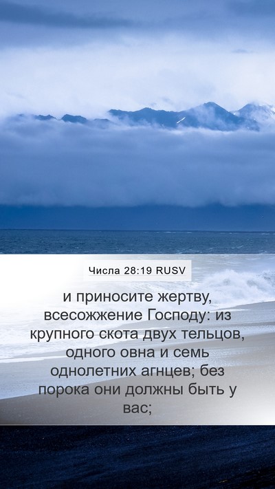 Числа 28:19 RUSV Mobile Phone Wallpaper - и приносите жертву, - Mobile Bible Verse Wallpaper