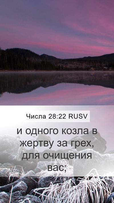 Числа 28:22 RUSV Mobile Phone Wallpaper - и одного козла в жертву за - Mobile Bible Verse Wallpaper