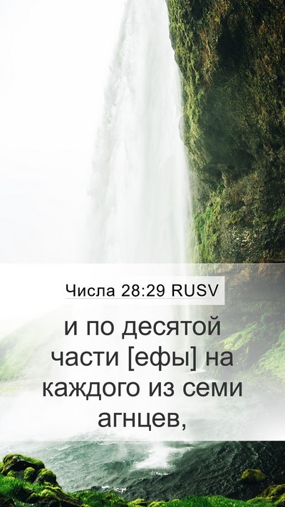 Числа 28:29 RUSV Mobile Phone Wallpaper - и по десятой части [ефы] на - Mobile Bible Verse Wallpaper
