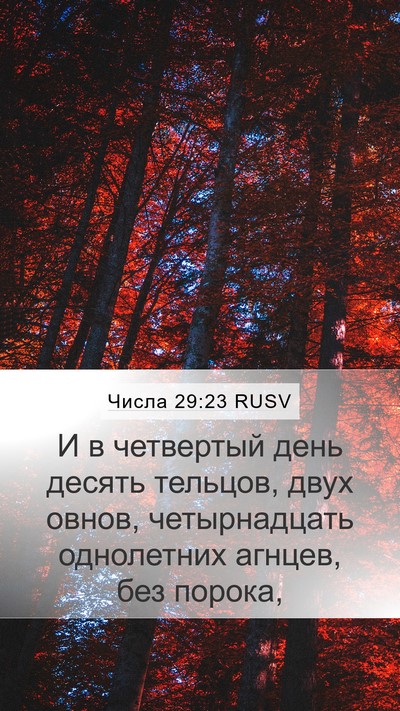 Числа 29:23 RUSV Mobile Phone Wallpaper - И в четвертый день десять - Mobile Bible Verse Wallpaper