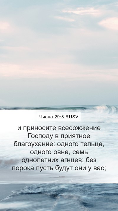 Числа 29:8 RUSV Bible Verse Image