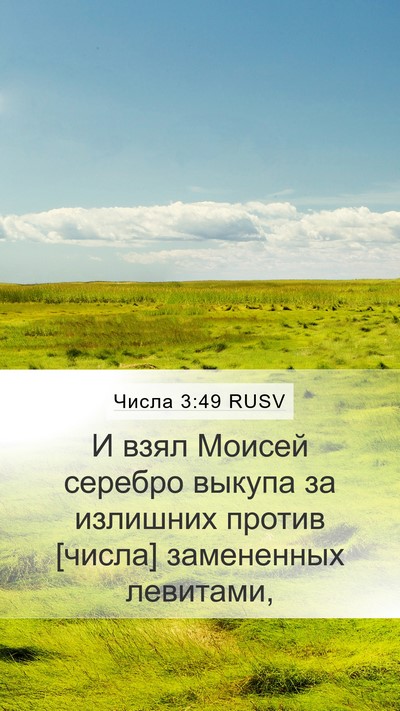 Числа 3:49 RUSV Mobile Phone Wallpaper - И взял Моисей серебро - Mobile Bible Verse Wallpaper
