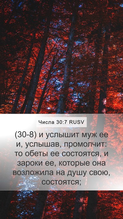 Числа 30:7 RUSV Mobile Phone Wallpaper - (30-8) и услышит муж ее и, - Mobile Bible Verse Wallpaper