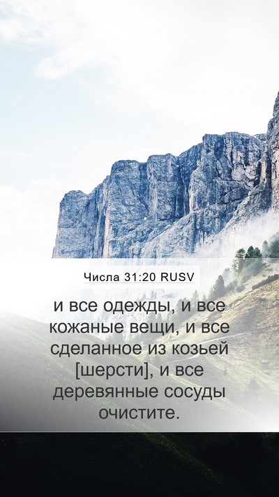 Числа 31:20 RUSV Mobile Phone Wallpaper - и все одежды, и все кожаные - Mobile Bible Verse Wallpaper