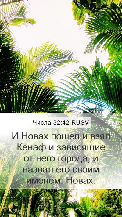 Числа 32:42 RUSV Mobile Phone Wallpaper - И Новах пошел и взял Кенаф - Mobile Bible Verse Wallpaper