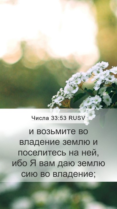 Числа 33:53 RUSV Mobile Phone Wallpaper - и возьмите во владение - Mobile Bible Verse Wallpaper