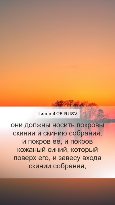Числа 4:25 RUSV Mobile Phone Wallpaper - они должны носить покровы - Mobile Bible Verse Wallpaper