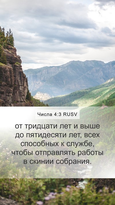 Числа 4:3 RUSV Bible Verse Image