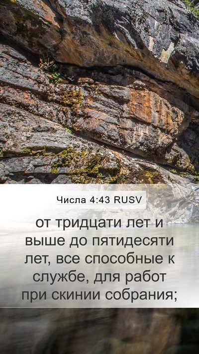 Числа 4:43 RUSV Mobile Phone Wallpaper - от тридцати лет и выше до - Mobile Bible Verse Wallpaper