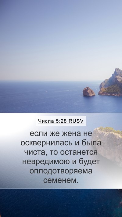 Числа 5:28 RUSV Mobile Phone Wallpaper - если же жена не - Mobile Bible Verse Wallpaper