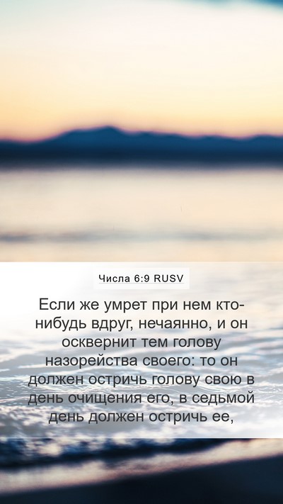Числа 6:9 RUSV Bible Verse Image