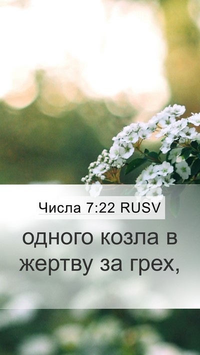 Числа 7:22 RUSV Mobile Phone Wallpaper - одного козла в жертву за - Mobile Bible Verse Wallpaper
