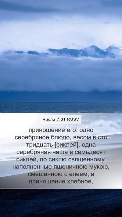 Числа 7:31 RUSV Bible Verse Image