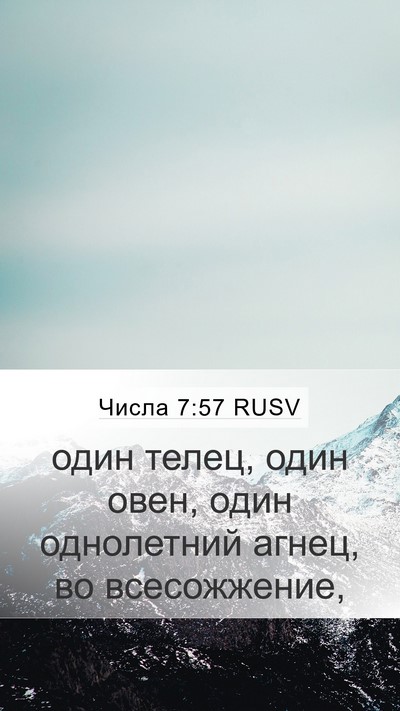 Числа 7:57 RUSV Mobile Phone Wallpaper - один телец, один овен, один - Mobile Bible Verse Wallpaper