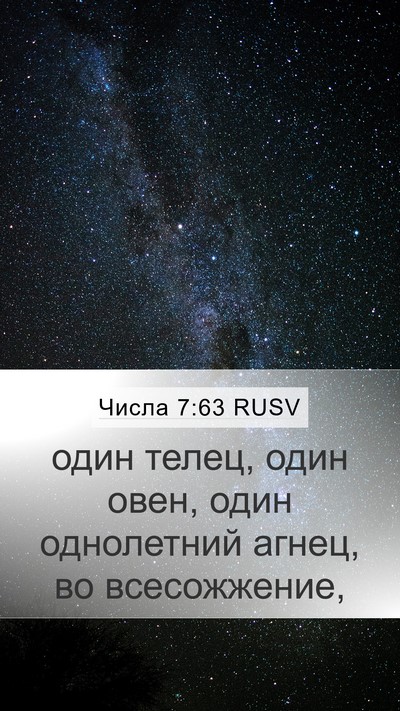 Числа 7:63 RUSV Mobile Phone Wallpaper - один телец, один овен, один - Mobile Bible Verse Wallpaper